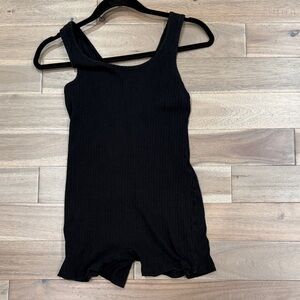 SHEIN black ribbed romper